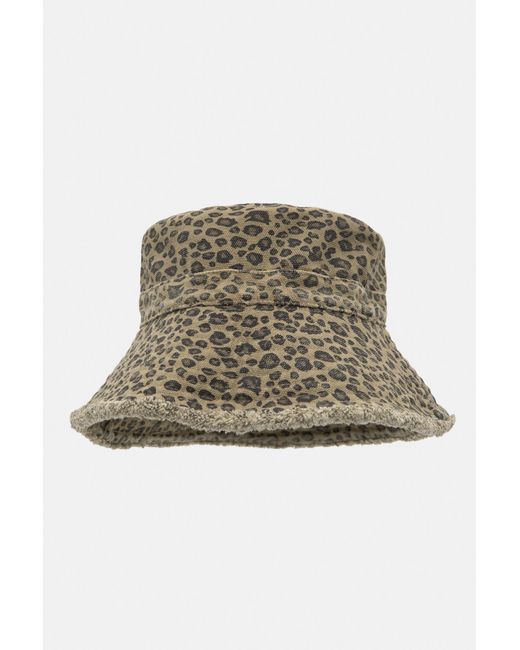 Pull&Bear Natural Leopard Print Bucket Hat