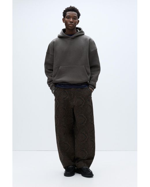 Pull&Bear Black Boxy Hoodie for men