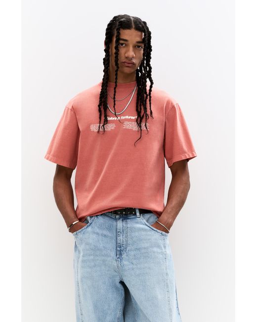 Pull&Bear Shirt Mit Früchtegrafik Und Slogan in Red für Herren
