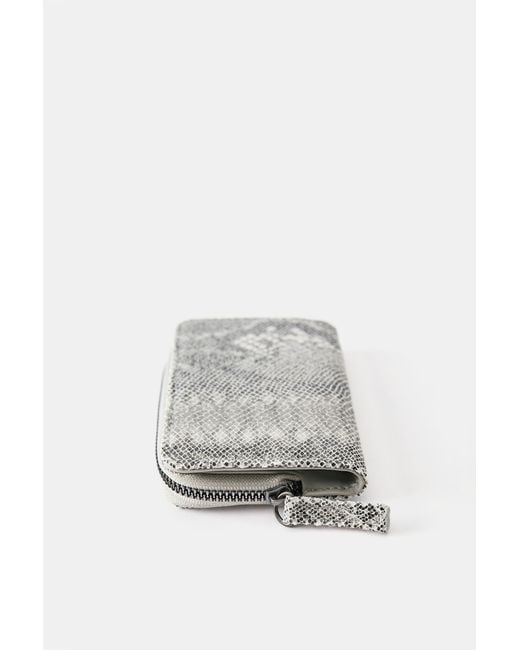 Pull&Bear Black Brieftasche Mit Schlangenhautprint
