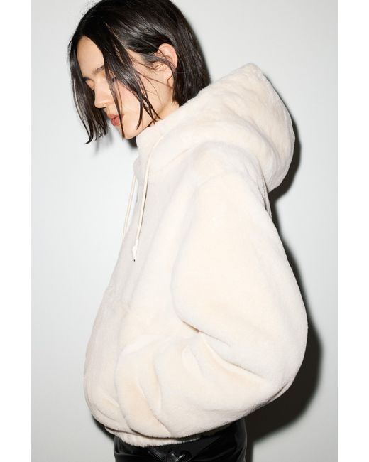 Pull&Bear Brown Faux Fur Hooded Jacket