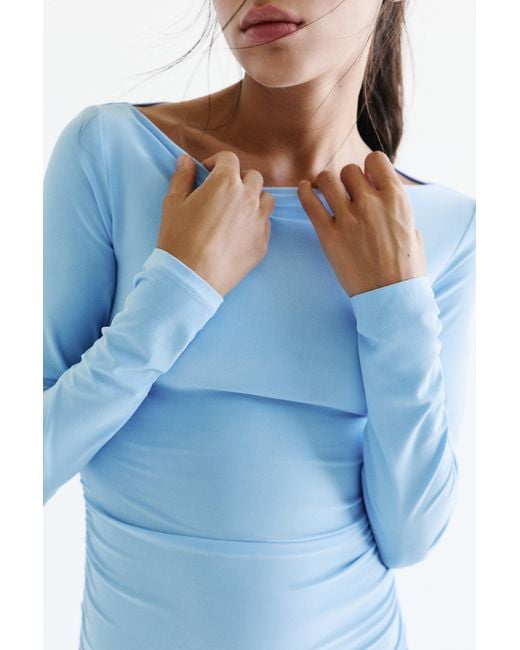Robe Courte Froncée Pull&Bear en coloris Blue