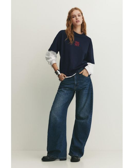 Pull&Bear Blue The Met T-Shirt