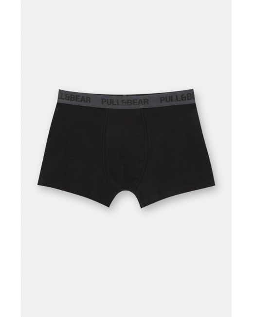 Pull&Bear Black 3-Pack Of Boxers With Waistband for men