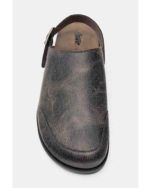 Pull&Bear Black Stwd Distressed Clogs for men