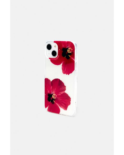 Pull&Bear Red Iphone-Hülle Hibiskusblüte