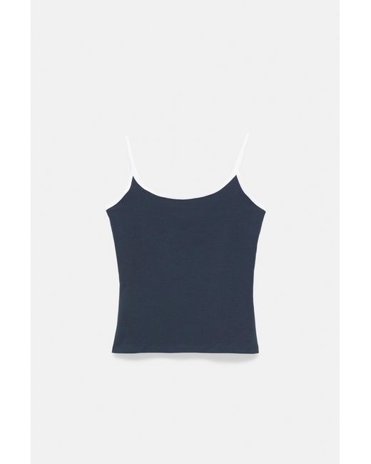 Pull&Bear Blue Thin Strap Top
