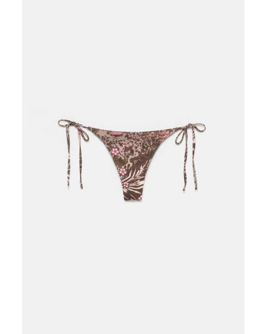 Pull&Bear Brown Printed Bikini Bottoms