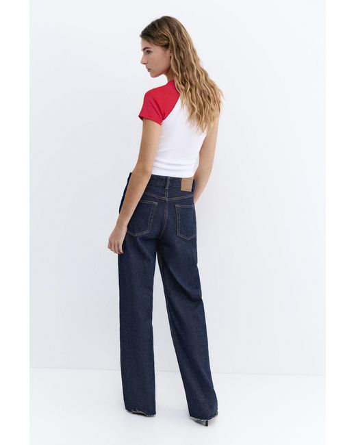 Pull&Bear Blue High-Waist Wide-Leg Jeans