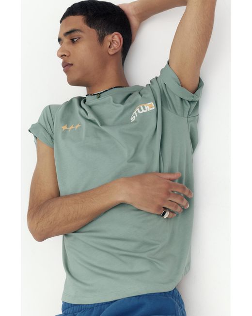 Pull&Bear Green Stwd Stars T-Shirt for men