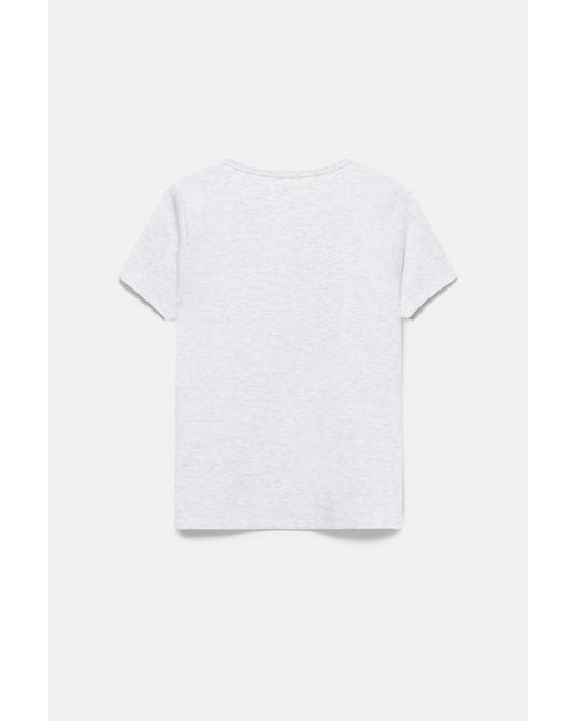 Pull&Bear Gray Short Sleeve Fitted T-Shirt