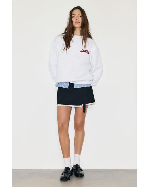 Pull&Bear White Cherry Pure Flavour Sweatshirt