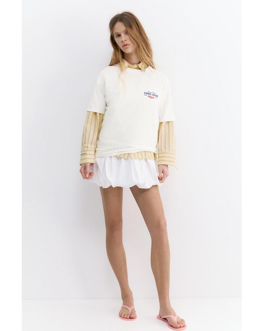 Pull&Bear White Candy Lover T-Shirt