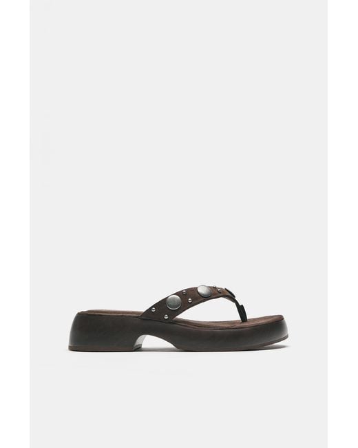 Pull&Bear Pink Studded Sandals