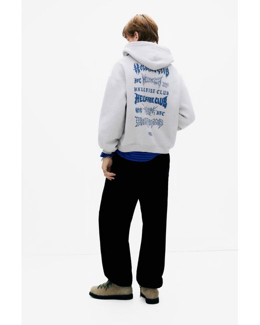 Pull&Bear Blue Stranger Things Hfc Hoodie for men