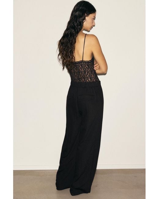 Pull&Bear Black Darted Smart Trousers