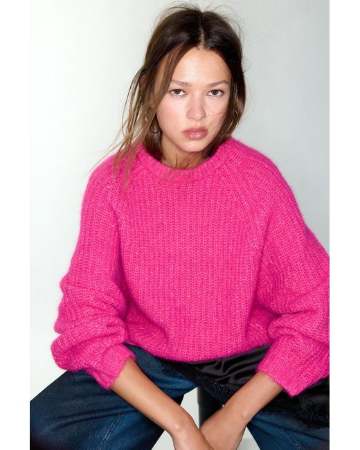 Pull&Bear Pink Purl Knit Sweater