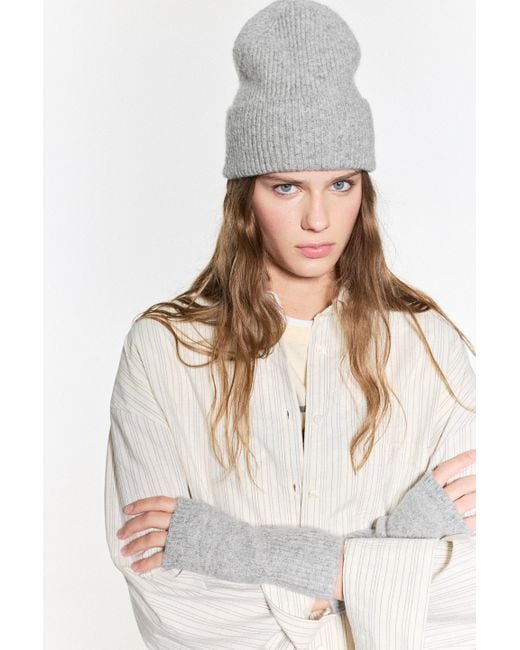 Pull&Bear Gray Strick-Beanie-Mütze