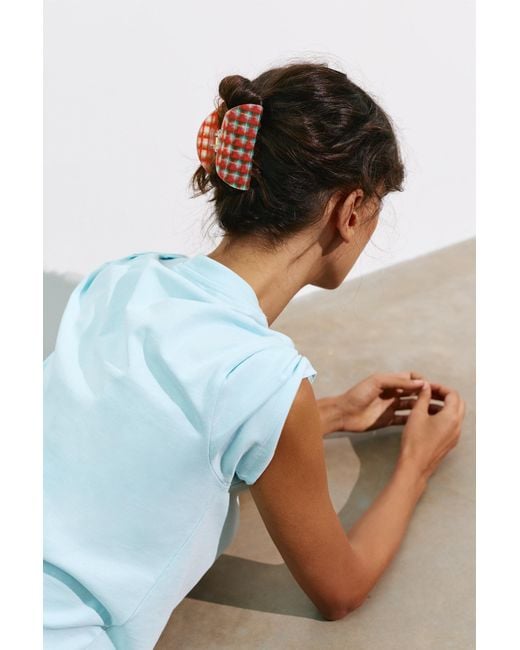 Pull&Bear White Checked Curved Hair Clip