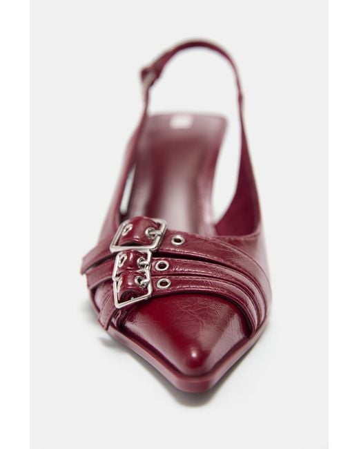Pull&Bear Blue Buckled High-Heel Shoes