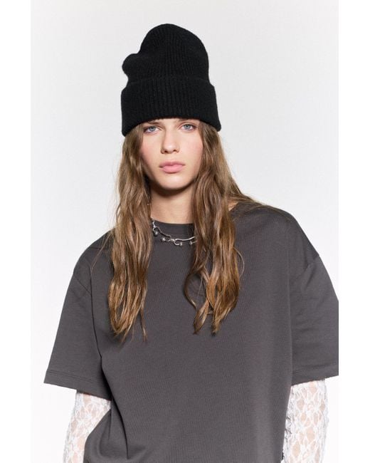 Pull&Bear Black Strick-Beanie-Mütze