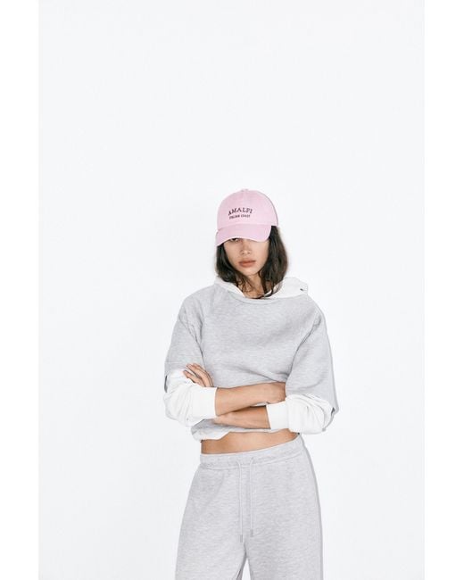 Pull&Bear Pink Amalfi Embroidered Cap