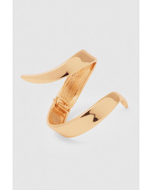 Pull&Bear Metallic Curved Arm Cuff