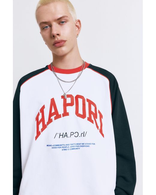 Pull&Bear Blue Varsity Round Neck Sweatshirt for men
