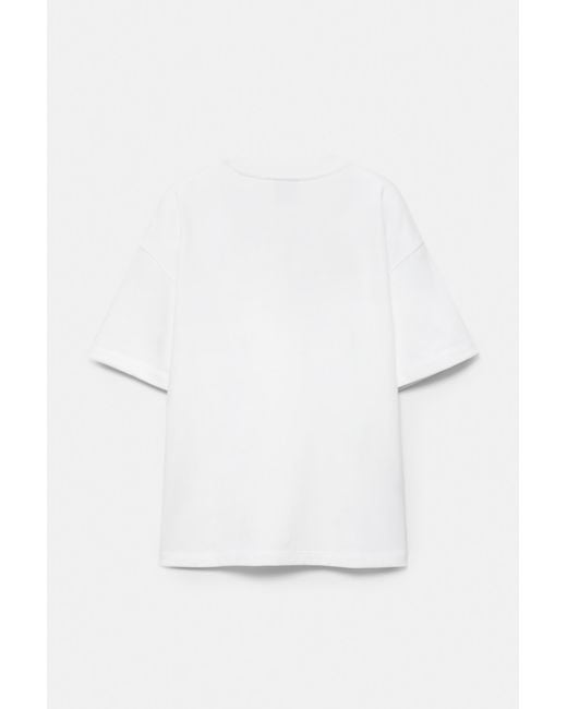 Pull&Bear White Short Sleeve Logo Sweatshirt for men