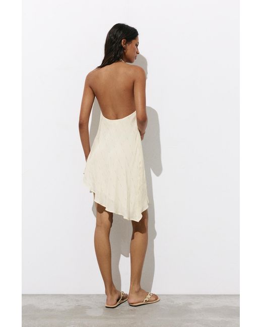 Pull&Bear Brown Short Asymmetric Halter Dress