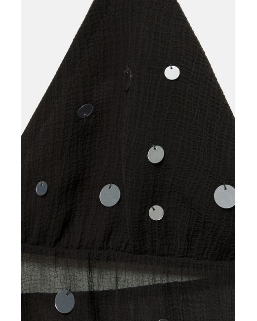Pull&Bear Haltertop Met Spiegeldetails in het Black