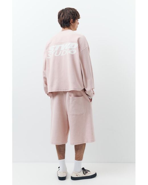 Bermuda Jogger Skater Stwd Pull&Bear pour homme en coloris Pink