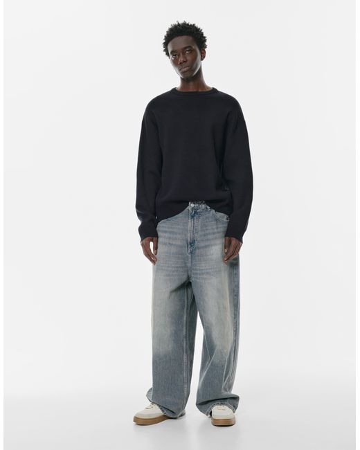 Pull&Bear Blue Soft Knit Jumper for men