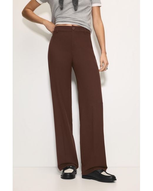 Pull&Bear Blue Smart High-Waist Straight-Leg Trousers