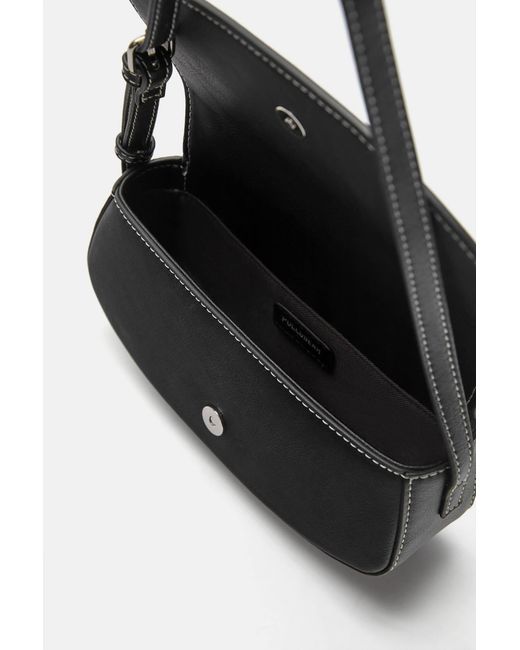 Pull&Bear Black Schultertasche Mit Klappe