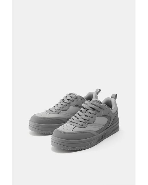 Pull&Bear Gray Stwd Multi-Piece Trainers for men