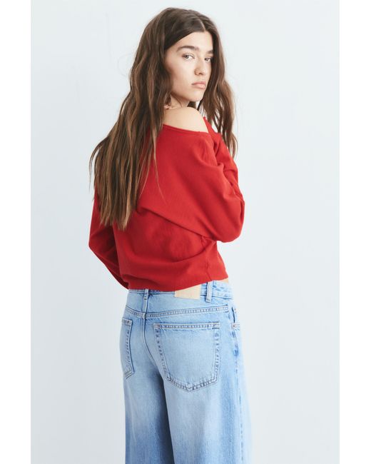 Pull&Bear Red Asymmetric Jumper