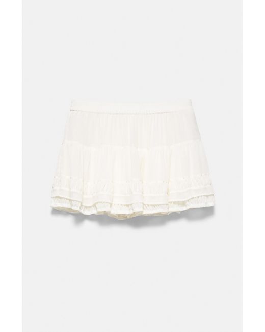Pull&Bear Black Ruffled Mini Skirt