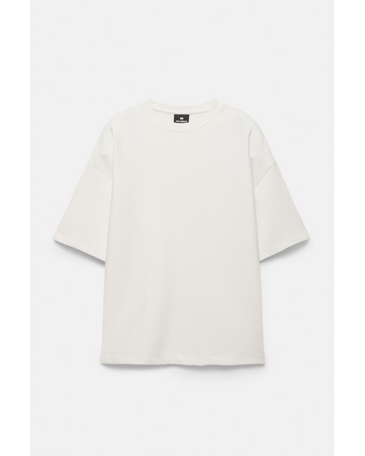 Pull&Bear White Interlock Short Sleeve Sweatshirt for men