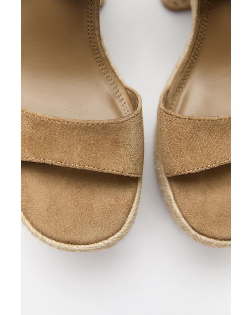 Pull&Bear Blue Jute High-Heel Sandals