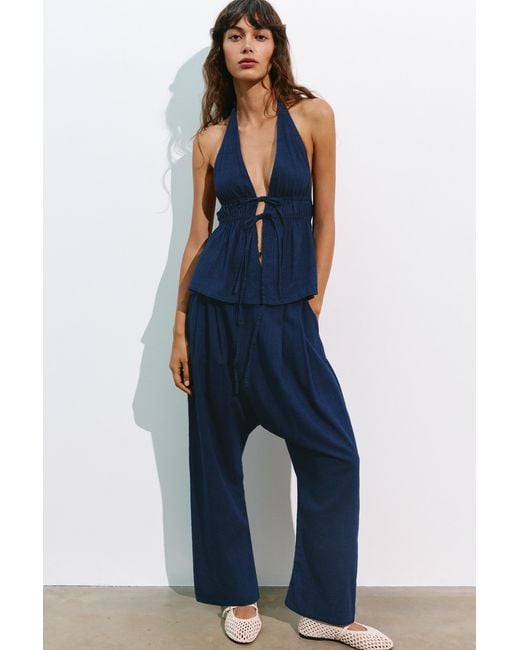 Pull&Bear Blue Fluid Baggy Jeans