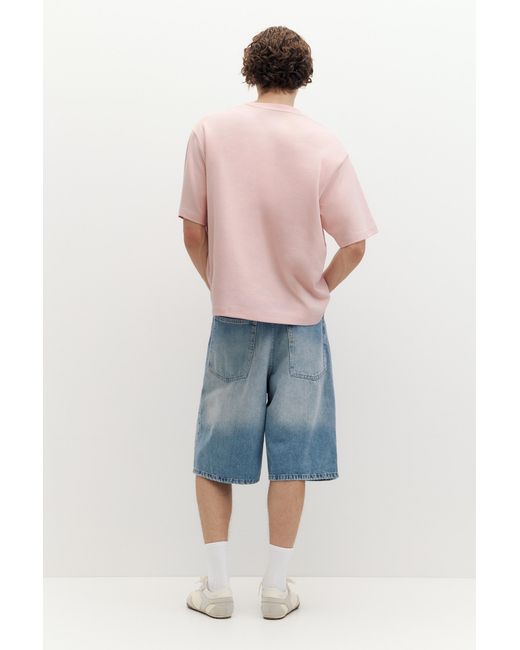 Pull&Bear Pink Boxy Interlock T-Shirt for men