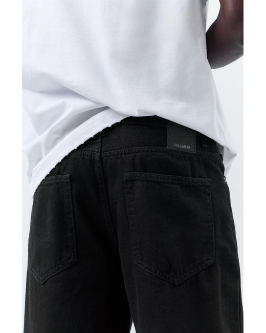 Pull&Bear White Standard Denim Bermuda Shorts for men