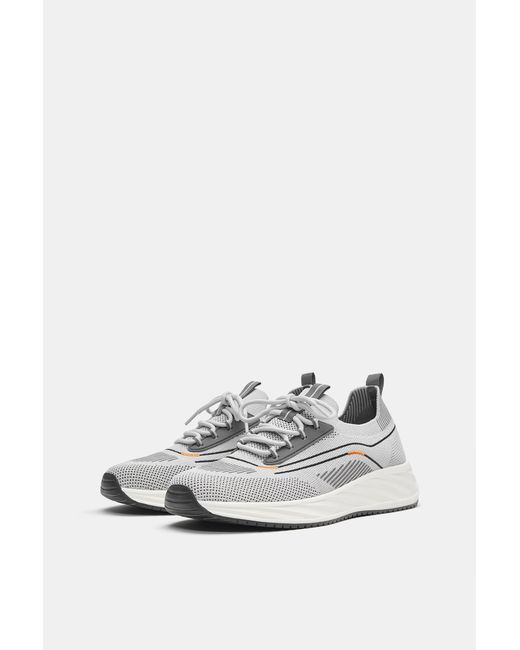 Pull&Bear White Fabric Trainers for men