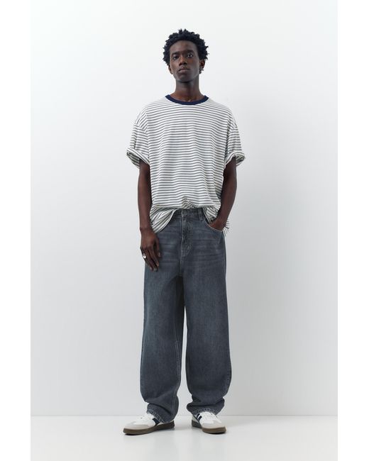 Pull&Bear Blue Baggy Jeans for men