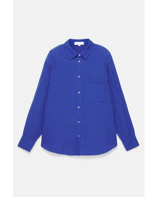 Pull&Bear Blue Striped Rustic Shirt