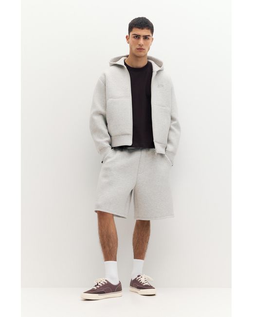 Pull&Bear Gray Neoprene-Effect Hoodie for men