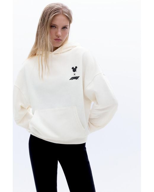 Pull&Bear White Disney X F1 Hoodie