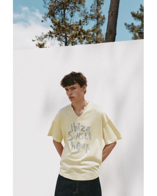 Pull&Bear Multicolor Ibiza Sunset Hour T-Shirt for men