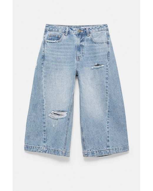 Pull&Bear Blue Pleasures X Stwd Capris Jeans